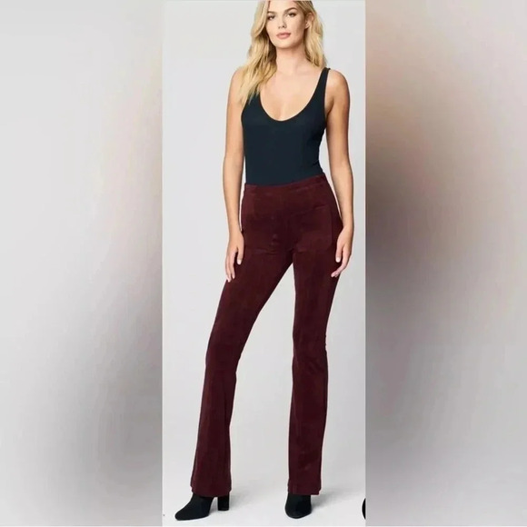 BLANK NYC NWT FAUX SUEDE MINI FLARE PANTS IN EGGPLANT SIZE 28 - Picture 1 of 6